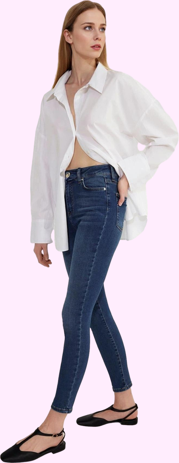 Kadın Skinny Jean Yüksek Bel Stretch Dokuma Günlük Ve İş Hayatı Yaz Aylarının Vazgeçilmezi