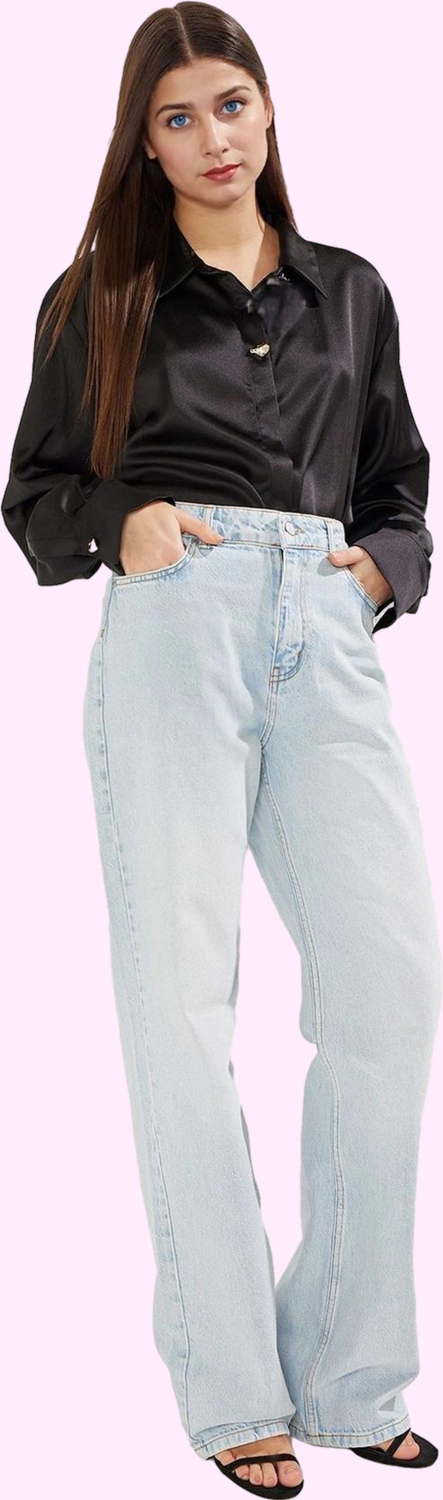 Kadın Pamuk Denim Regular Jean Pantolon Düz Desen Günlük Kombinler Yaz Aylarının Vazgeçilmezi