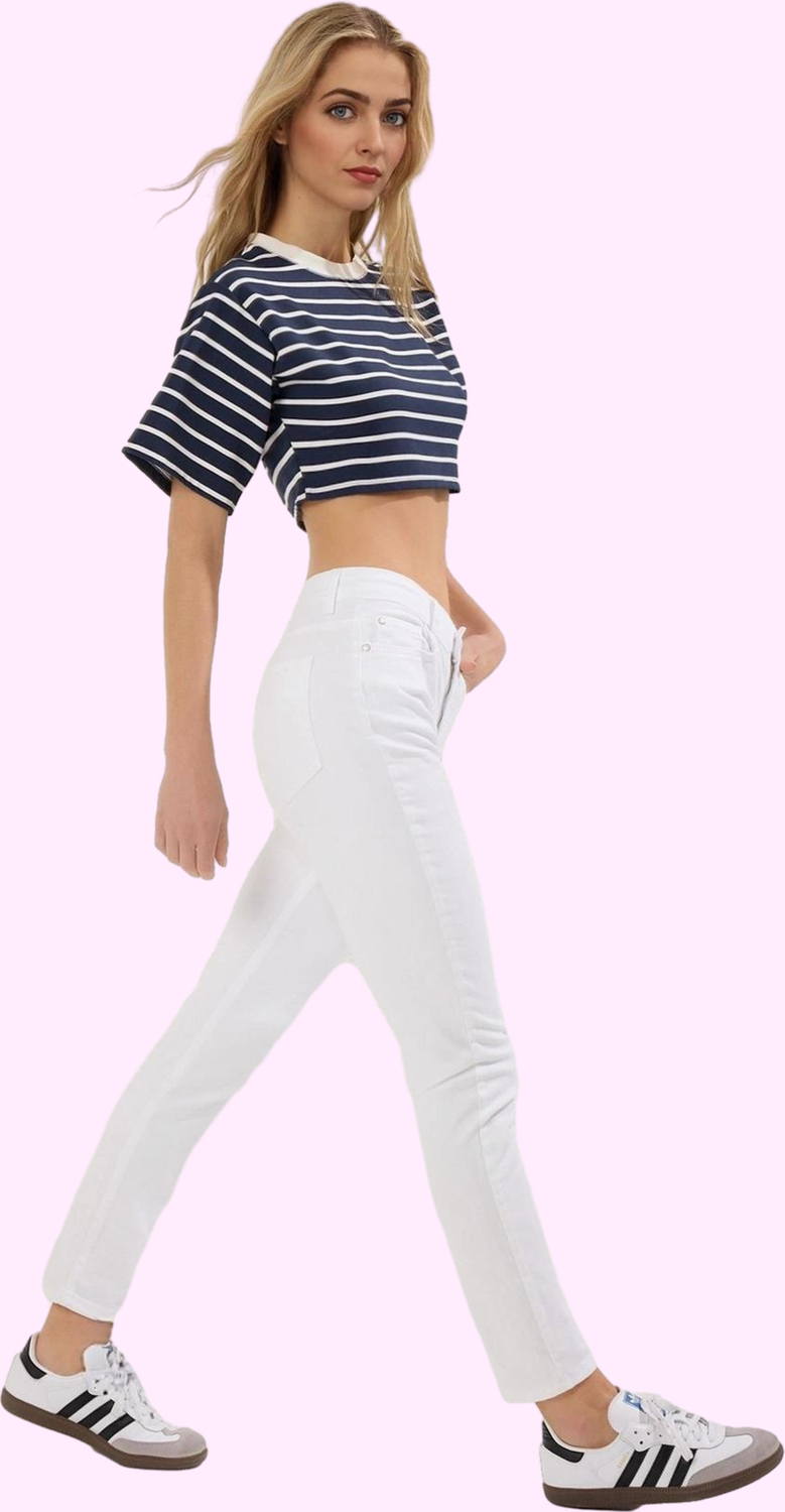 Kadın Skinny Jean Yüksek Bel Stretch Denim Dar Paça Yazlık Günlük Kullanım Kaliteli Malzeme