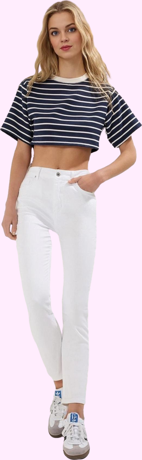 Kadın Skinny Jean Yüksek Bel Stretch Denim Dar Paça Yazlık Günlük Kullanım Kaliteli Malzeme