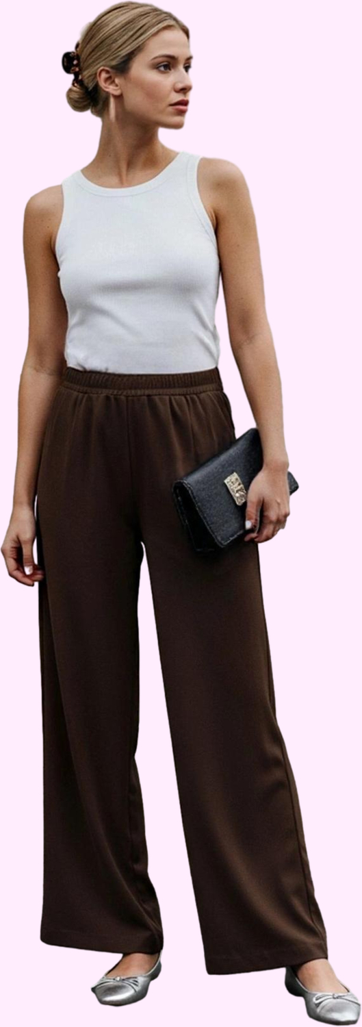 Kadın Yüksek Bel Wide Leg Dokuma Pantolon Casual Günlük Stil Hafta Sonu Yaz Aylarının Vazgeçilmezi