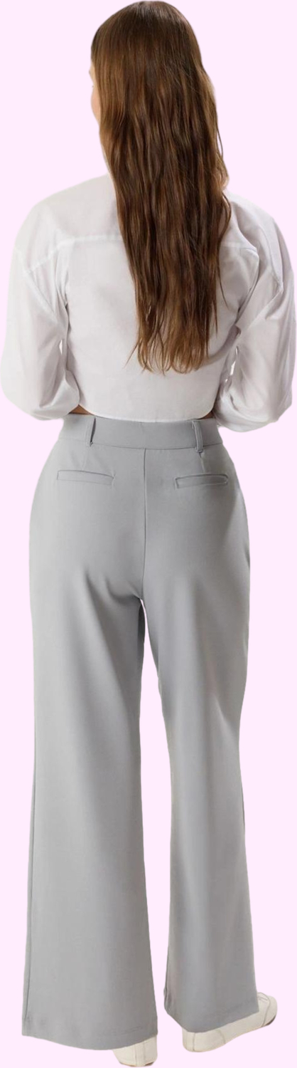 Kadın Regular Pantolon Geniş Paça Yüksek Bel Düz Desen Günlük Stil Yaz Aylarının Vazgeçilmezi
