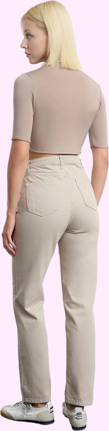 Kadın Pamuk Pantolon; Yüksek Bel Straight Fit Günlük ve Şık Kombinler İçin Kaliteli Malzeme