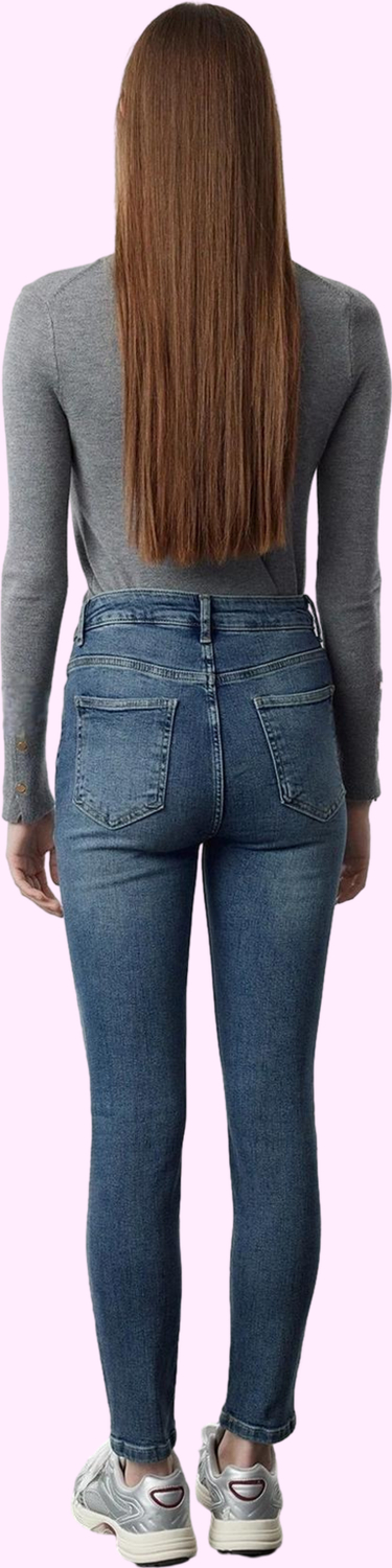 Kadın Pamuk Denim Skinny Jean Yüksek Bel Düğmeli Casual Stil Günlük Kullanım Modern Tasarım