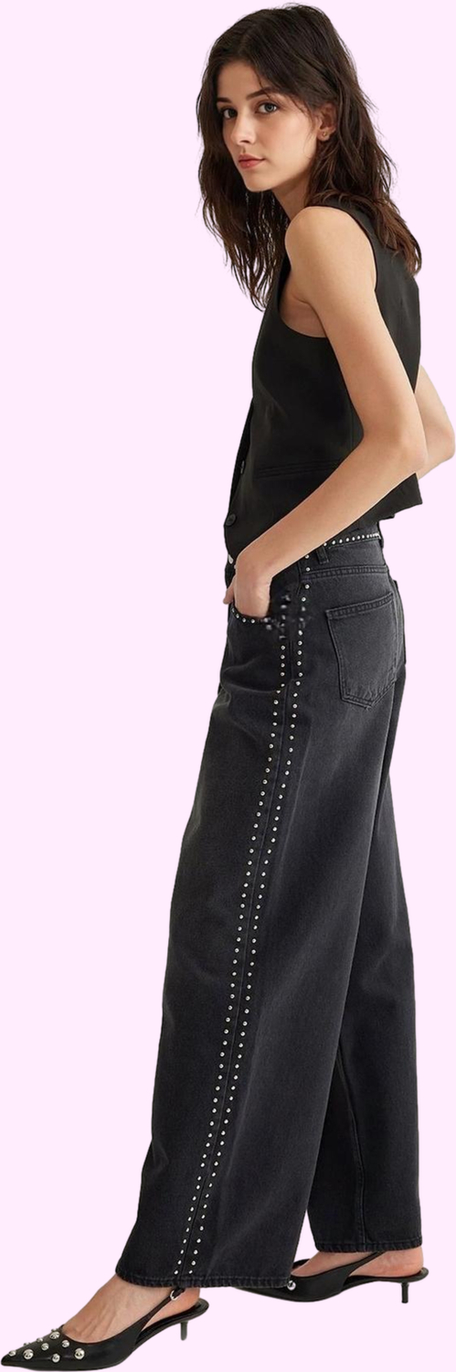 Kadın Pamuk Denim Palazzo Jean Rahat Günlük Stil Modern Tasarım Yaz Aylarının Vazgeçilmezi