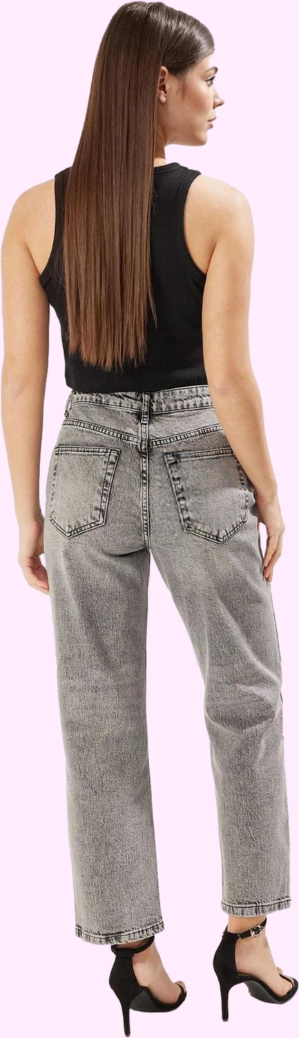 Kadın Normal Bel Düz Denim Straight Jean Pantolon Günlük Stil Hafta Sonu Dayanıklı Malzeme