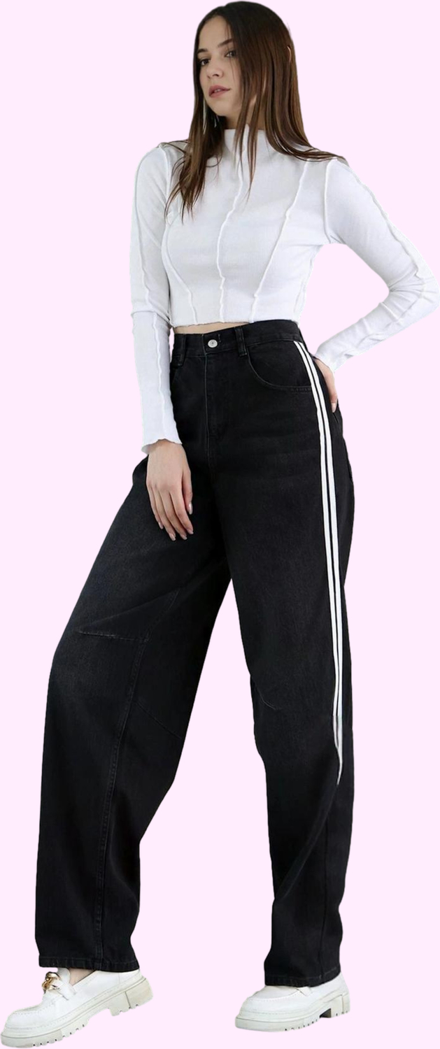 Kadın Denim Barrel Jean Pantolon; Yüksek Bel Uzun Boy Pamuk Günlük Stil Yaz Aylarının Vazgeçilmezi