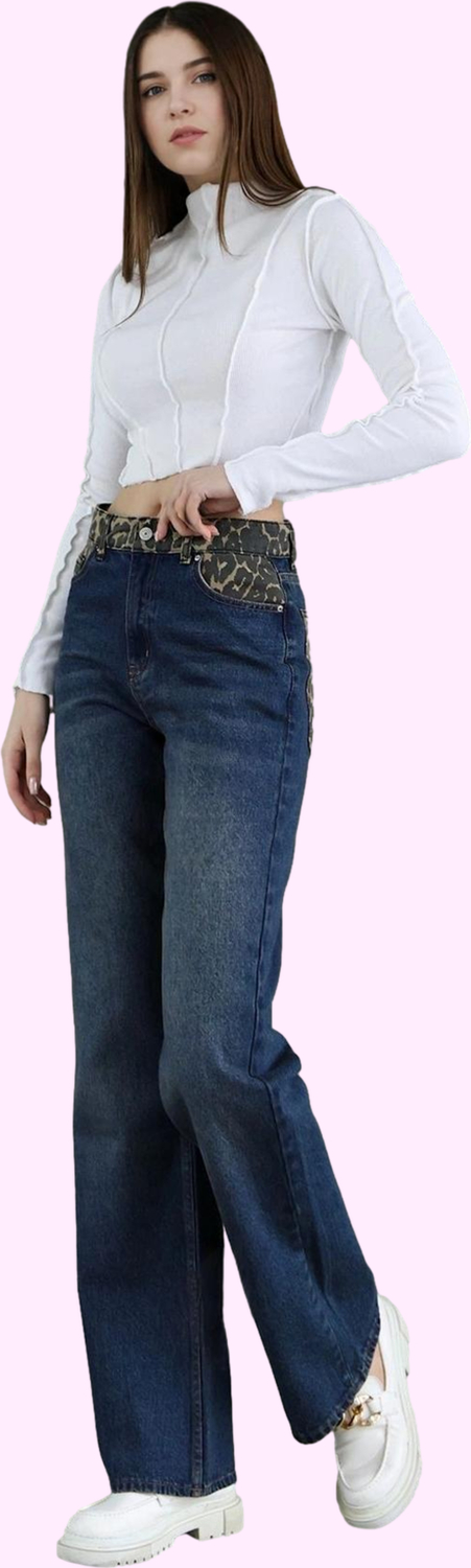 Kadın Pamuk Denim Jean Pantolon Yüksek Bel Boru Paça Günlük Casual Tarz Yaz Aylarının Vazgeçilmezi