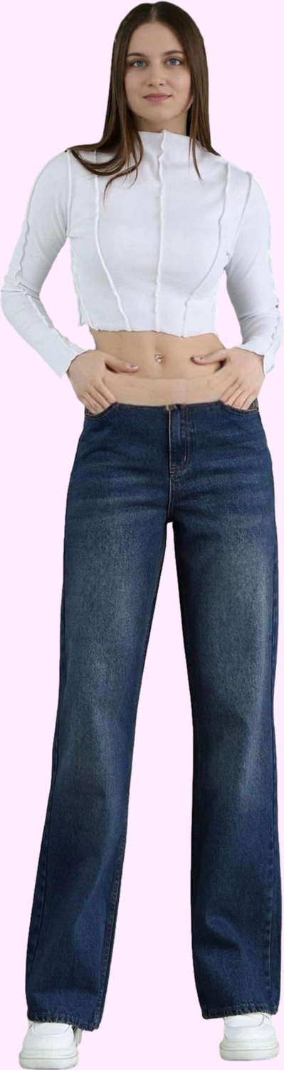 Kadın Pamuk Denim Jean Pantolon Yüksek Bel Boru Paça Günlük Casual Tarz Yaz Aylarının Vazgeçilmezi