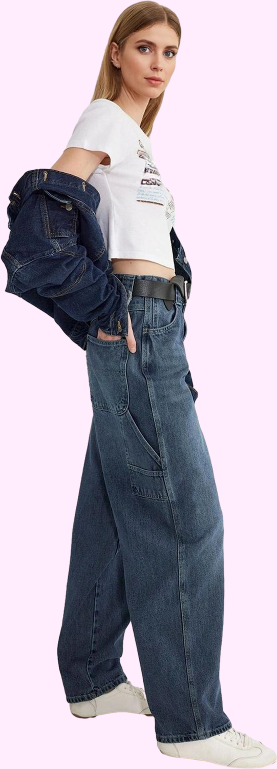 Kadın Denim Jean Pantolon Pamuk Günlük Ve Rahat Kullanım Hafta Sonu Yaz Aylarının Vazgeçilmezi