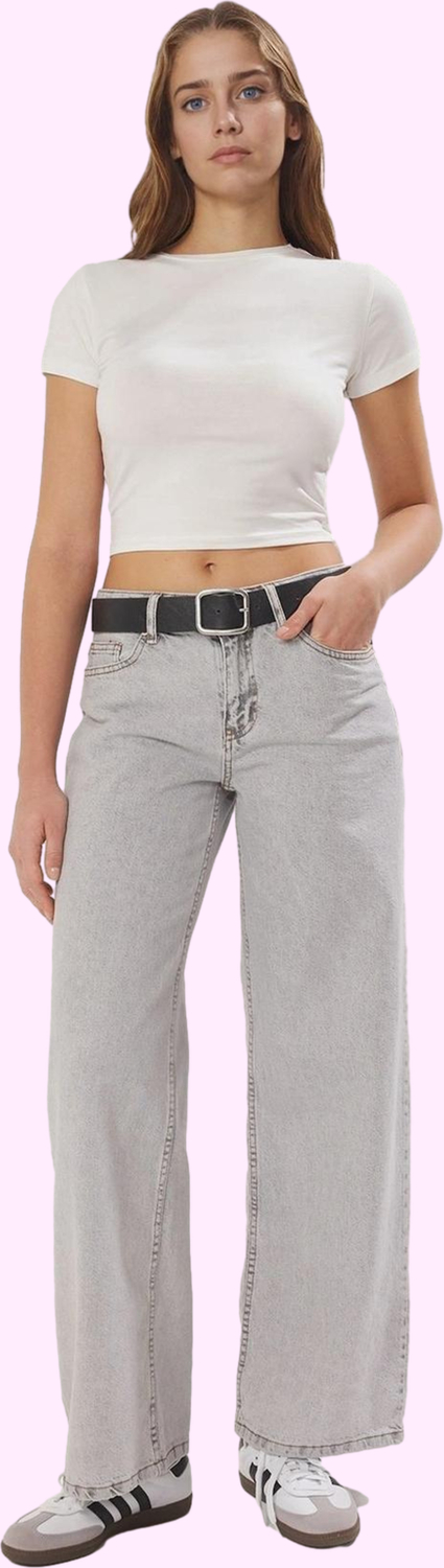 Kadın Pamuk Denim Barrel Jean; Düşük Bel Boru Paça Günlük Hafta Sonu Yaz Aylarının Vazgeçilmezi