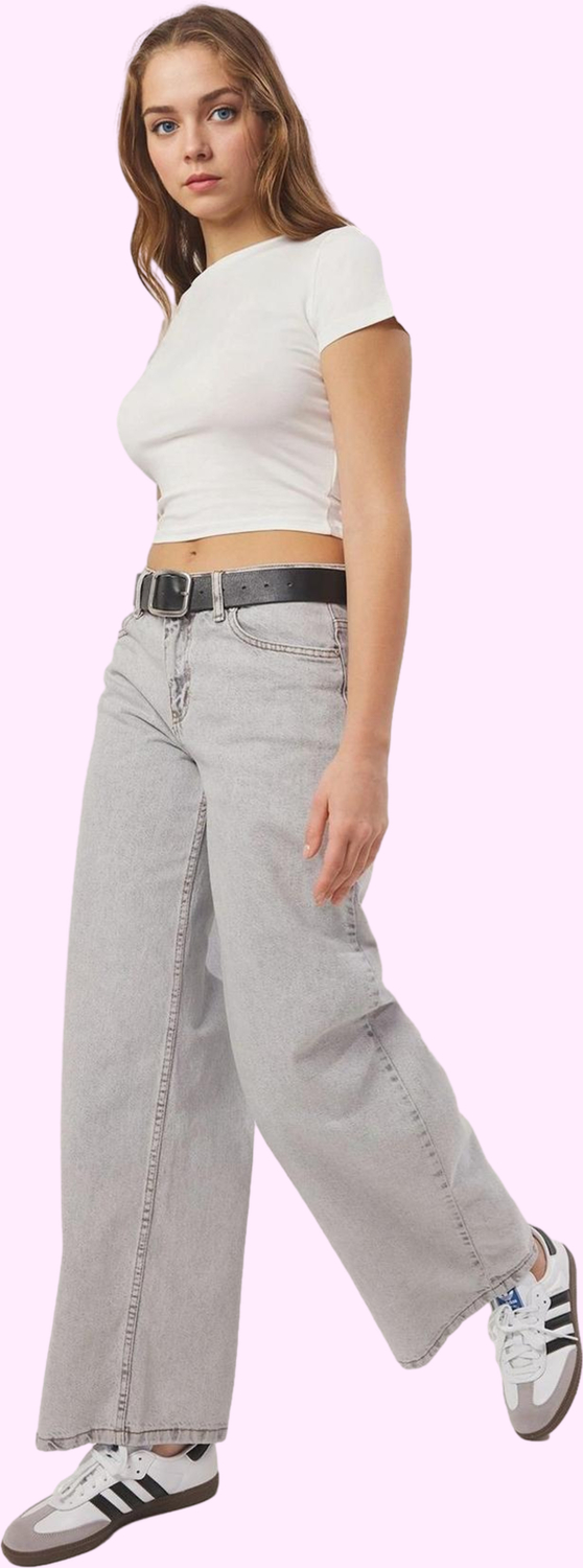 Kadın Pamuk Denim Barrel Jean; Düşük Bel Boru Paça Günlük Hafta Sonu Yaz Aylarının Vazgeçilmezi