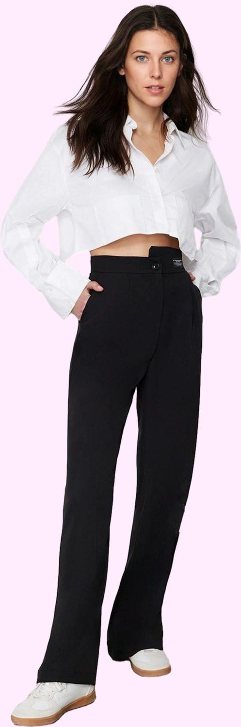 Kadın Geniş Paça Düz Desen Yazlık Pantolon Yüksek Bel Wide Leg Kesim Yaz Aylarının Vazgeçilmezi