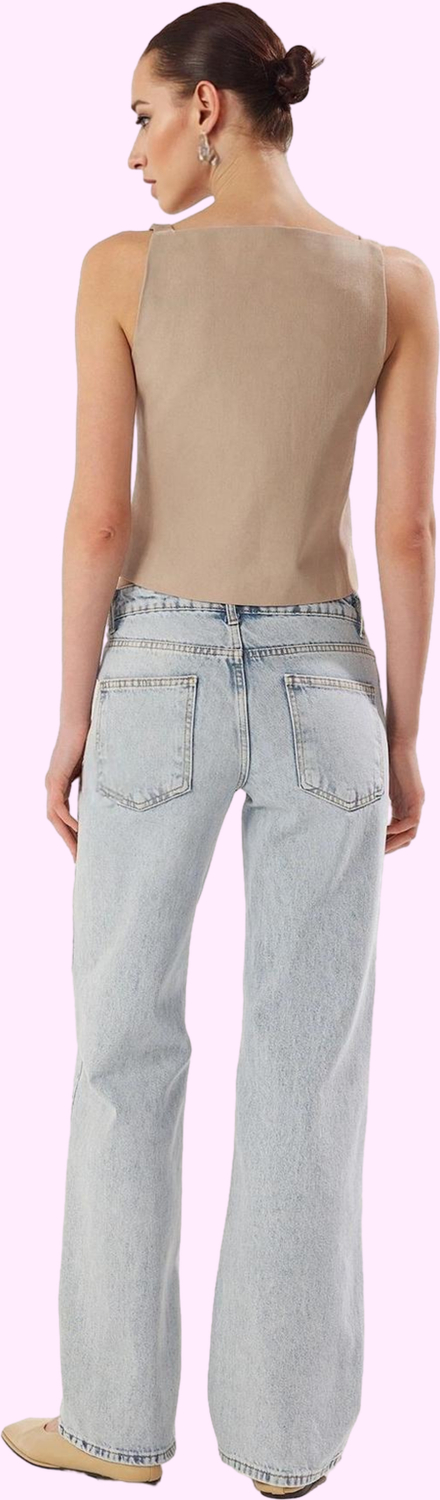 Kadın Care Koleksiyonu Pamuk Denim Jean Pantolon Rahat Günlük Kullanım Yaz Aylarının Vazgeçilmezi