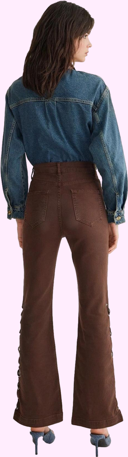 Kadın Denim Flare Pantolon Yüksek Bel Rahat Esnek Günlük Kombinler Yaz Aylarının Vazgeçilmezi