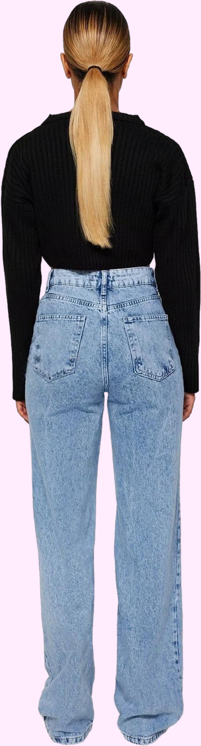 Kadın Wide Leg Denim Pantolon Yüksek Bel Fonksiyonel Dayanıklı Kaliteli Konforlu Estetik Şık