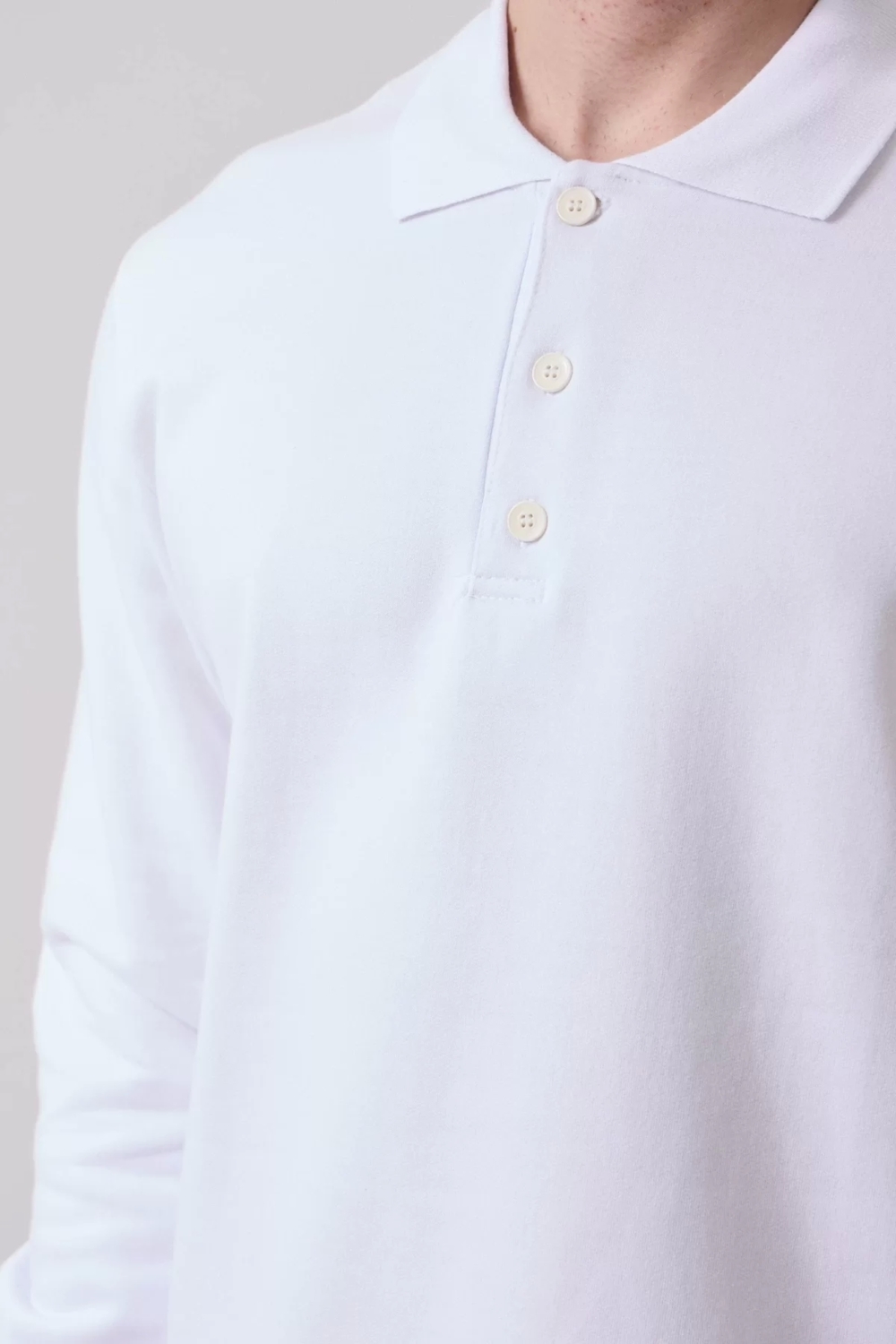 Galanthus Polo Sweat Erkek Uzun Kollu Pamuklu Sweatshirt İş ve Günlük Kullanım İçin