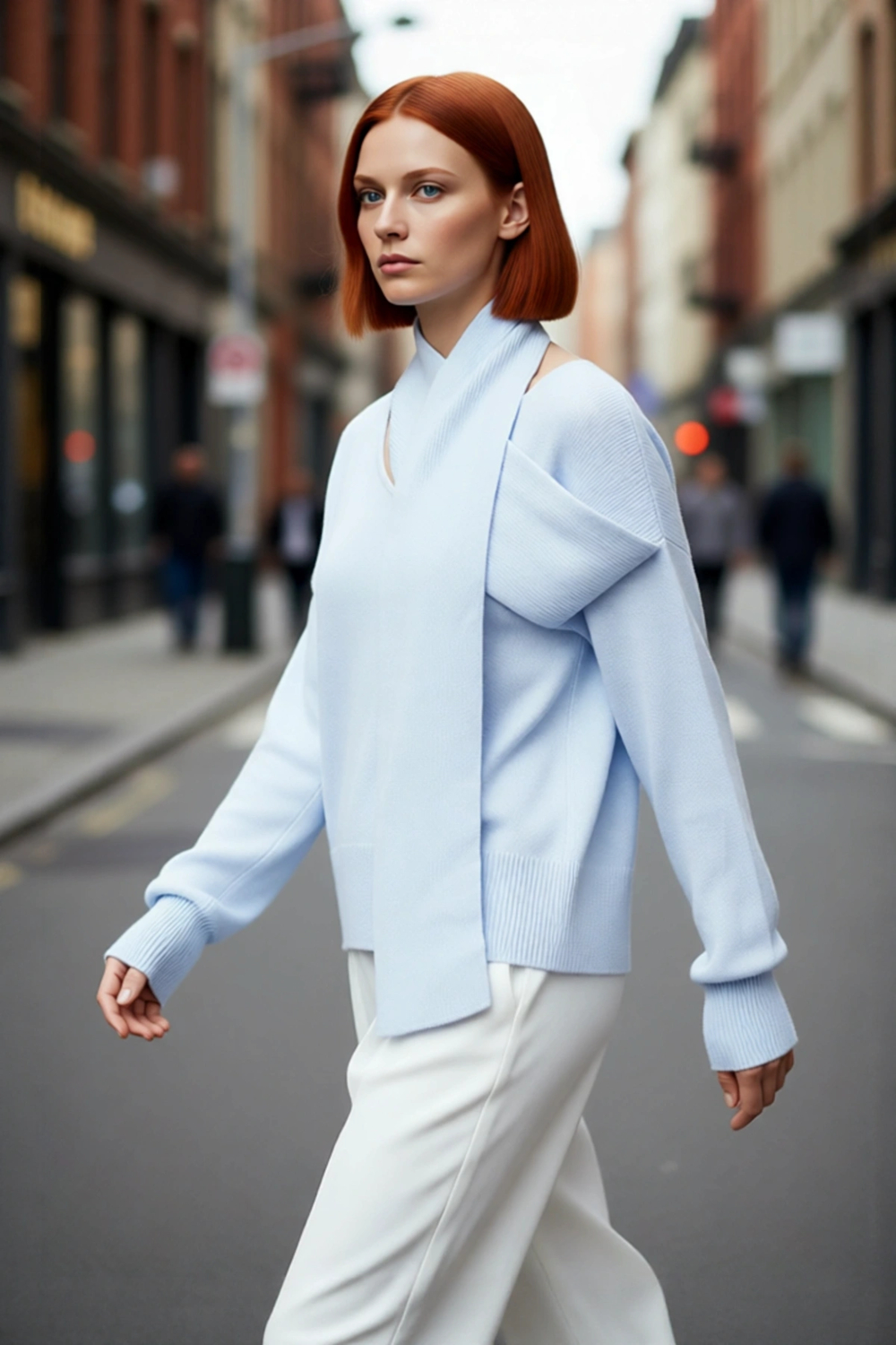 Kadın Basic Oversize Triko Kazak Ve Atkı Seti Uzun Kol Şal Yaka Tasarımı İle Kış Modası Kaliteli