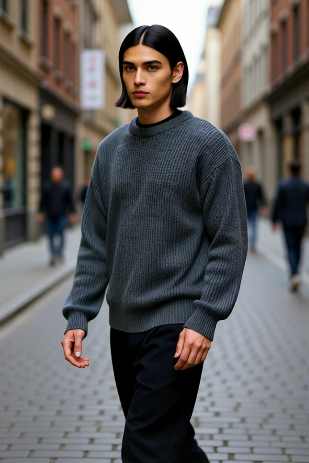 Soğuk Kış Günleri İçin Erkek Oversize Kalıp Bisiklet Yaka Rahat Triko Kazak Basic Stil Kaliteli