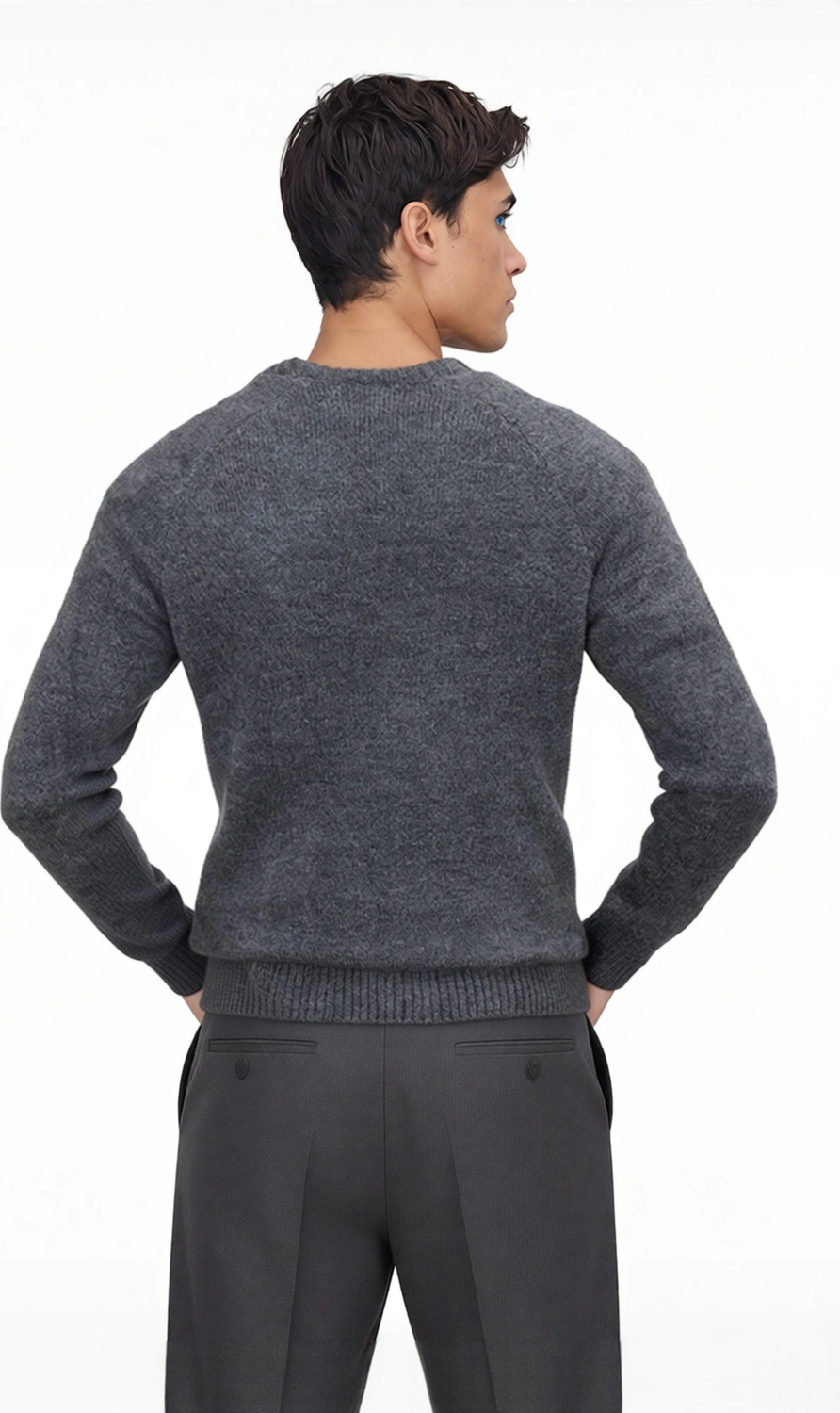 Erkek Casual Saç Örgü Desenli Slim Fit Triko Kazak Kışın Günlük Kombinler İçin İdeal Model