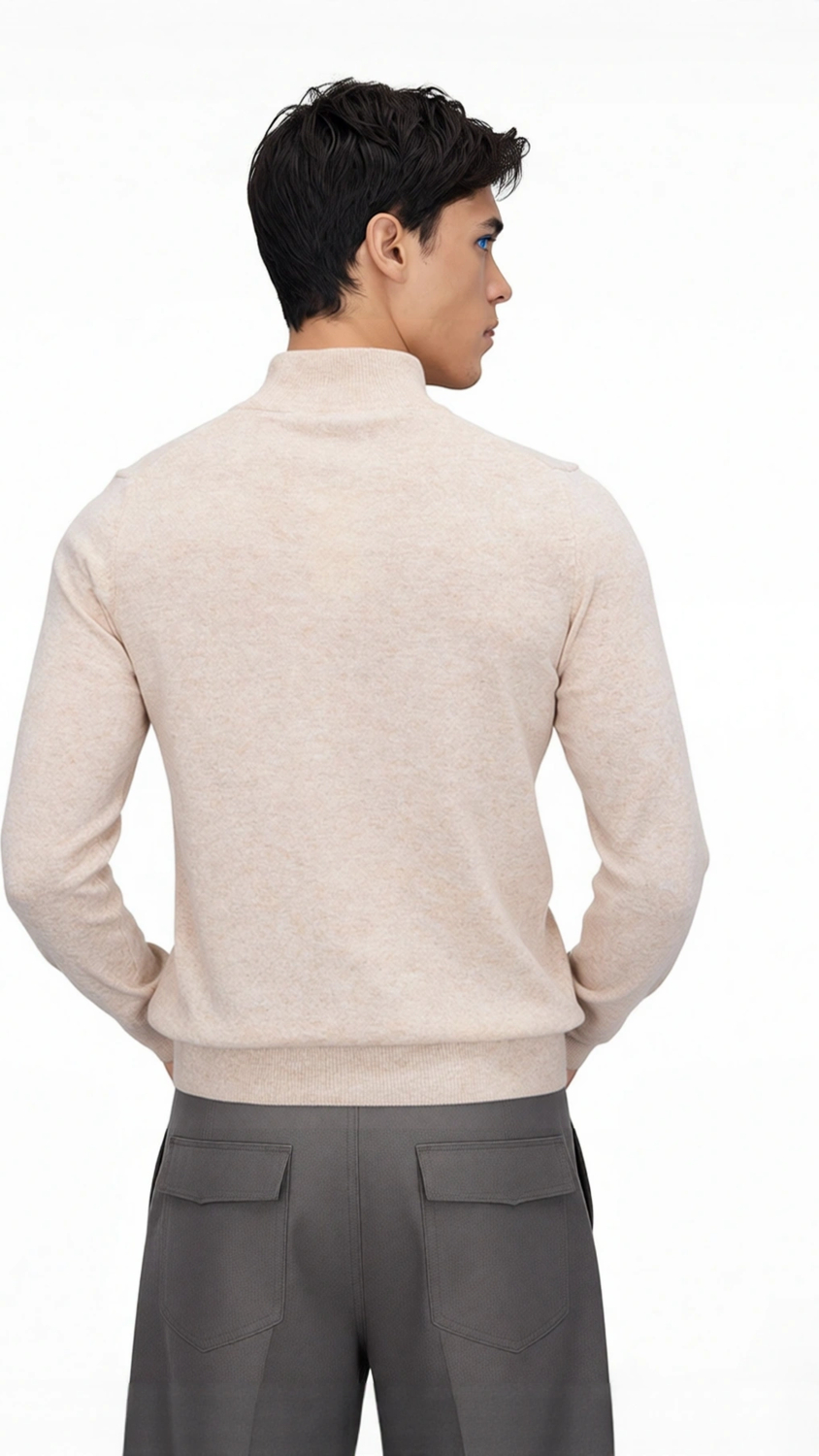 Erkek Slim Fit Dik Yaka Basic Triko Kazak Soğuk Havalarda Konforlu ve Rahat Bir Tarz Sunar