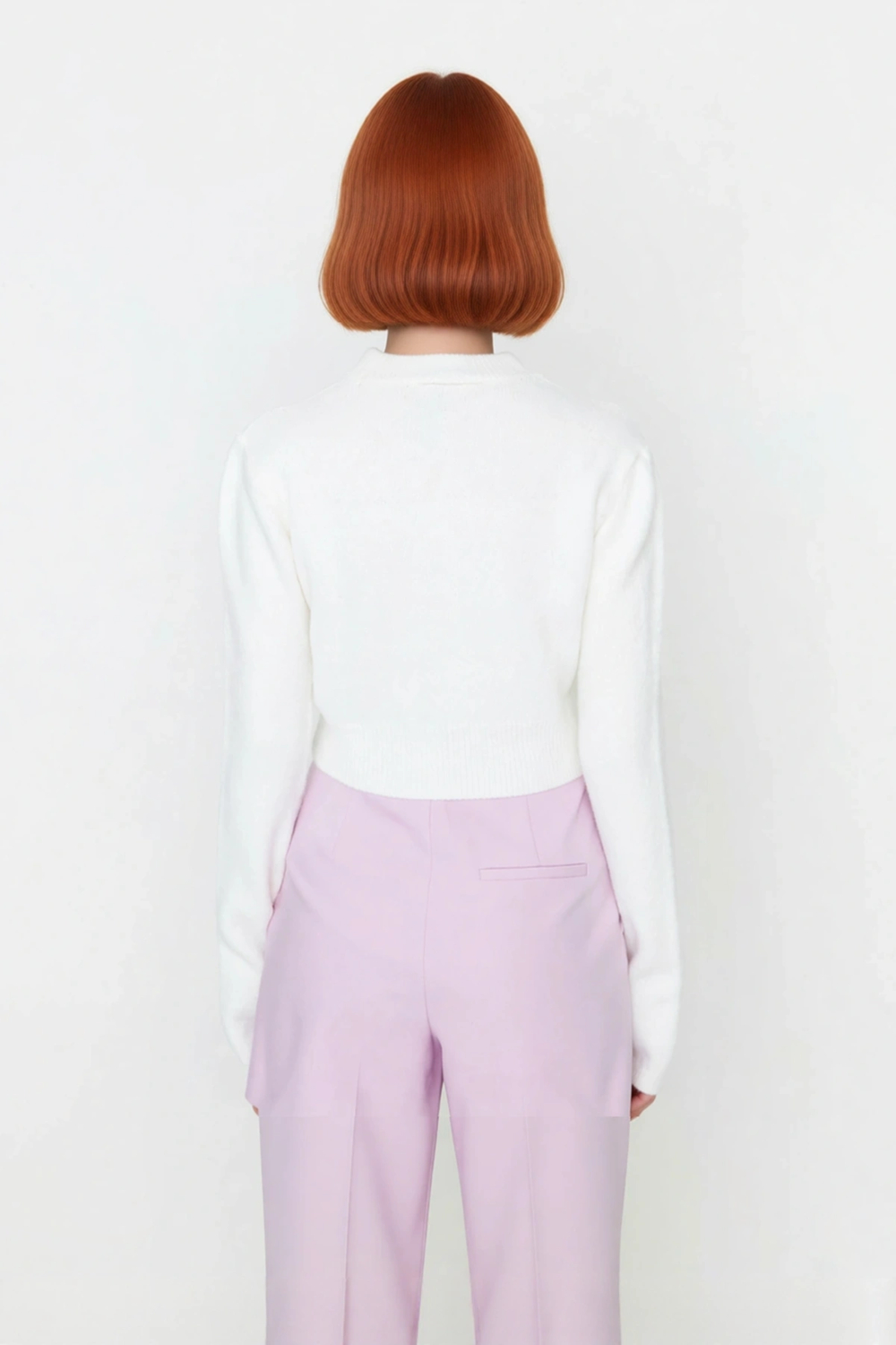 Kadınlara Özel Crop Fitted Akrilik Triko Kazak Modern Basic Şıklığıyla Günlük Kombinler İçin