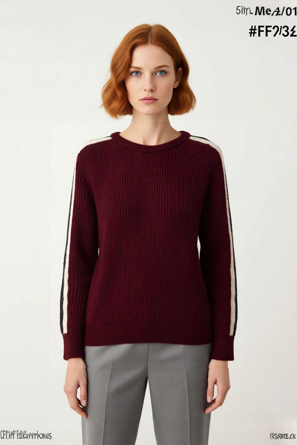 Kadın Renk Bloklu Oversize Bisiklet Yaka Triko Kazak Soğuk Havalar İçin Modern ve Trend Bir Seçim