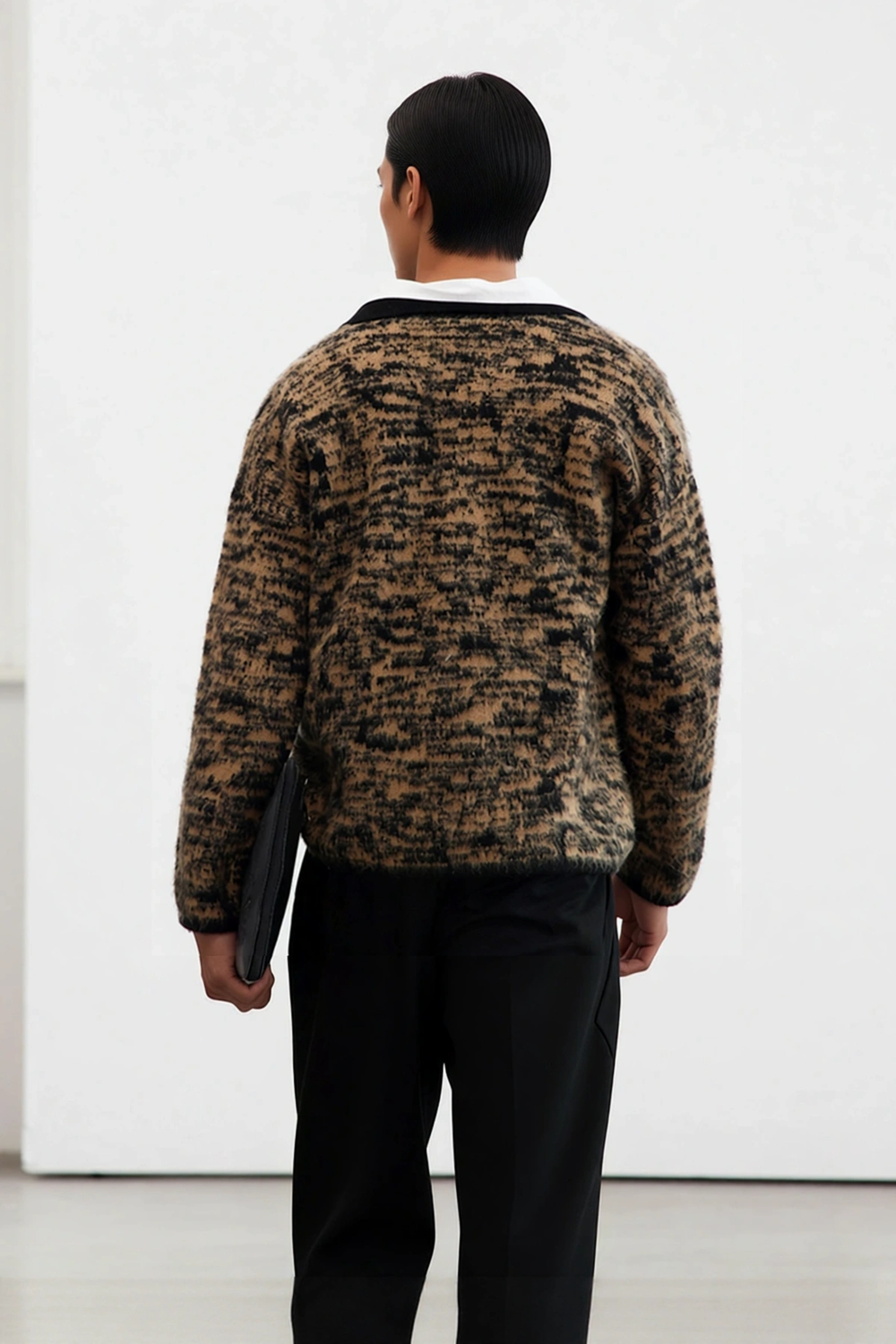 Erkek Basic Oversize Polo Yaka Dokuma Triko Kazak Kışın Şıklığıyla Günlük Stilin Tamamlayıcısıdır