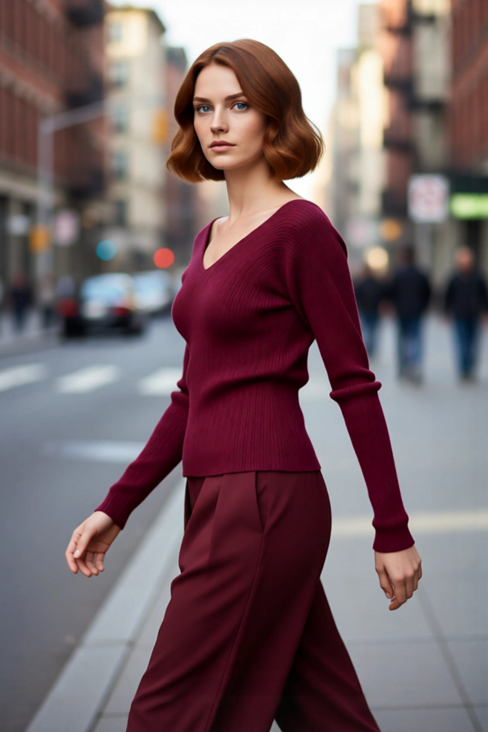 Kadın Casual Fitted Triko Kazak V Yaka Standart Kollu Ajurlu Detaylı İnce Yapısıyla Günlük Şıklık