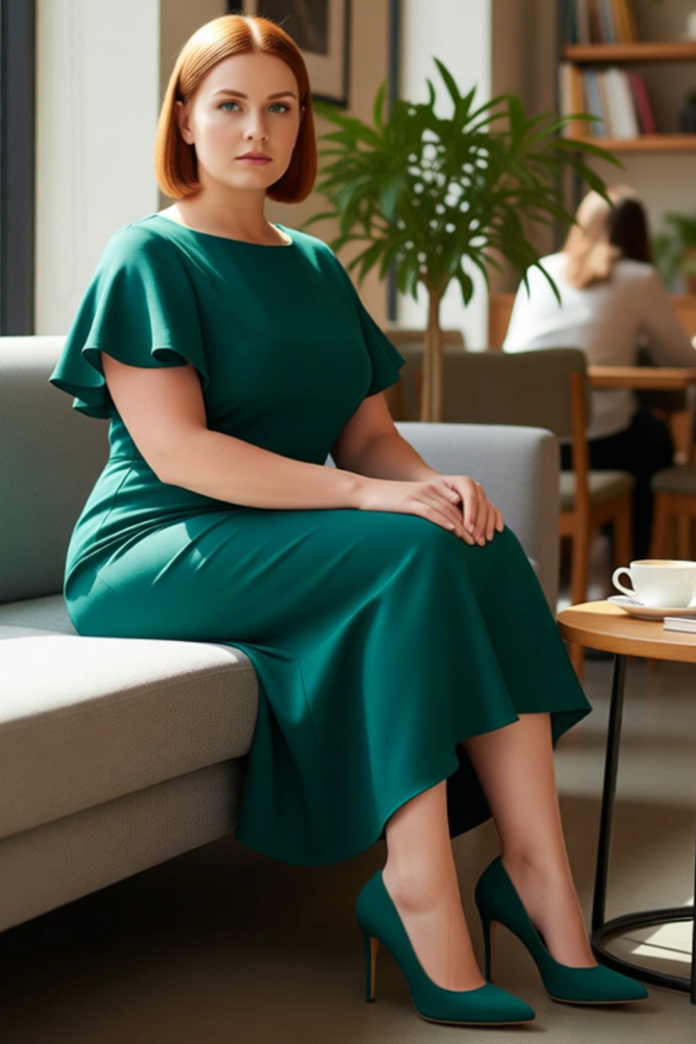 Kadın Büyük Beden Şık Midi Elbise Dokuma Kumaş Melek Kol Bodycon Kesim Özel Anlar İçin İdeal