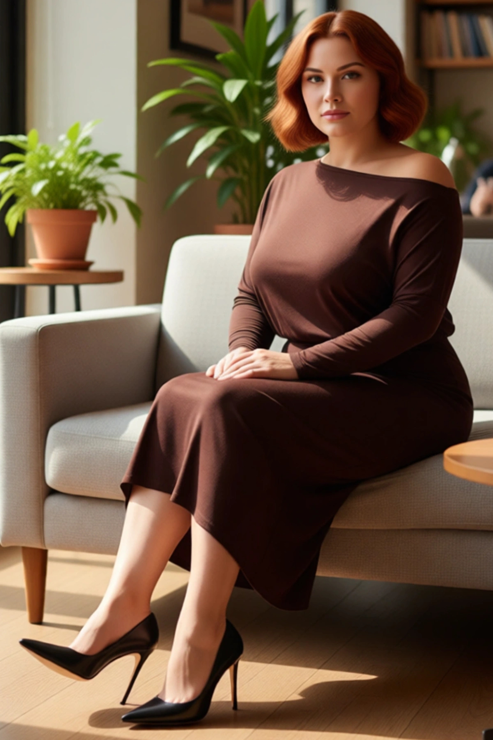 Modern Kadın Asimetrik Yaka Uzun Kollu Bodycon Midi Maxi Elbise Kış Günleri İçin Şık Ve Rahat Örme