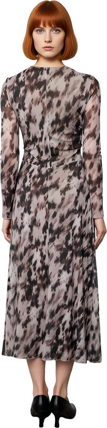 Kadın Şık Gece Koleksiyonu Bisiklet Yaka Uzun Kollu Astarlı Polyester Karışımlı Maxi Elbise.