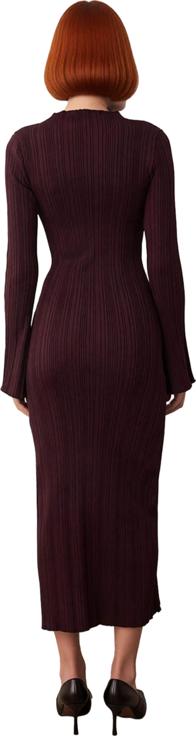 Kadın Bodycon Düz Desen Dik Yaka Maxi Triko Elbise Soğuk Kış Günleri İçin Konforlu ve Modern Şıklık