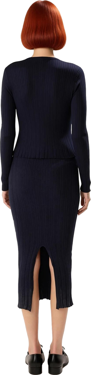 Kadın Triko Kumaş Bodycon Kesim Maxi Boy Kolsuz Elbise ve Standart Kol Hırka Seti Şık Rahatlık