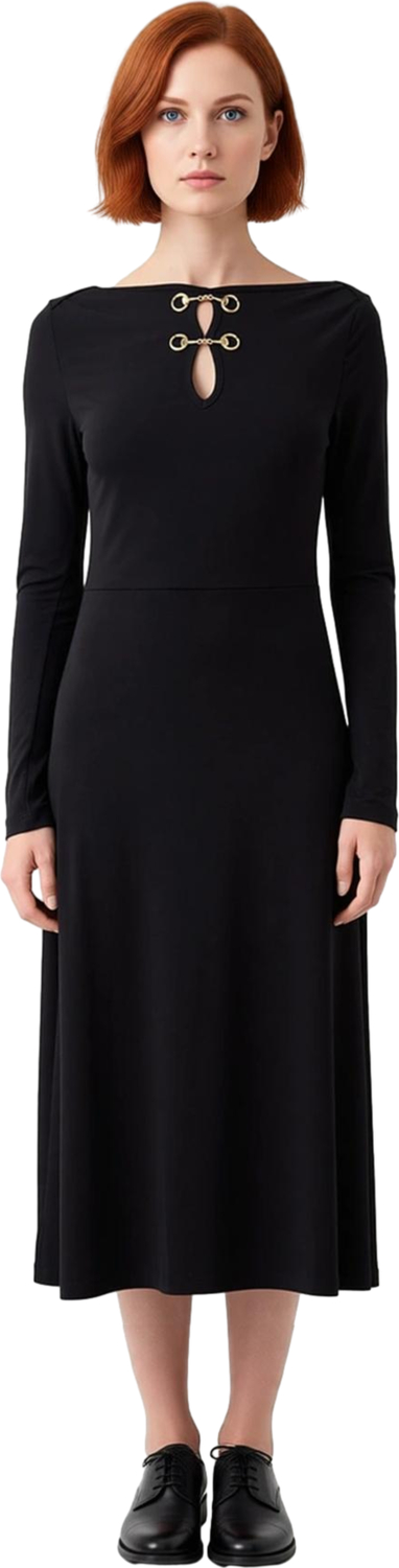 Kadın Örme Bodycon Maxi Elbise Aksesuar Detayları İle Kış Sezonu İçin Şık Ve Modern Stil Kaliteli