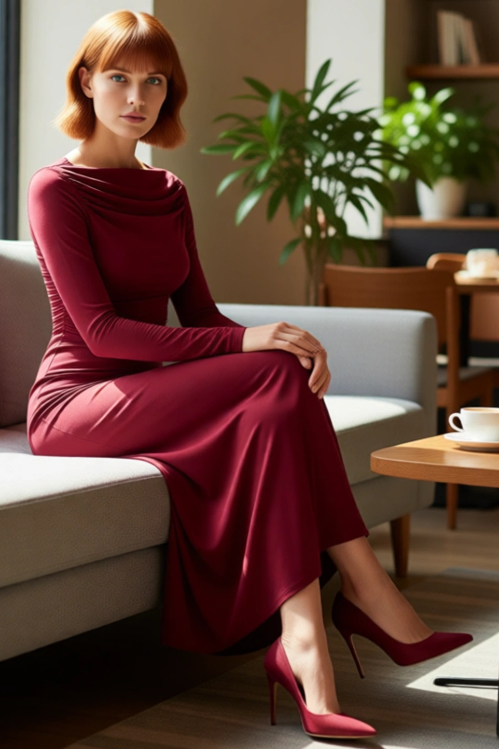 Kadın Midi Boy Kayık Yaka Bodycon Elbise Standart Kollu Büzgülü Düz Örme Kumaş Her Ortama Uygun