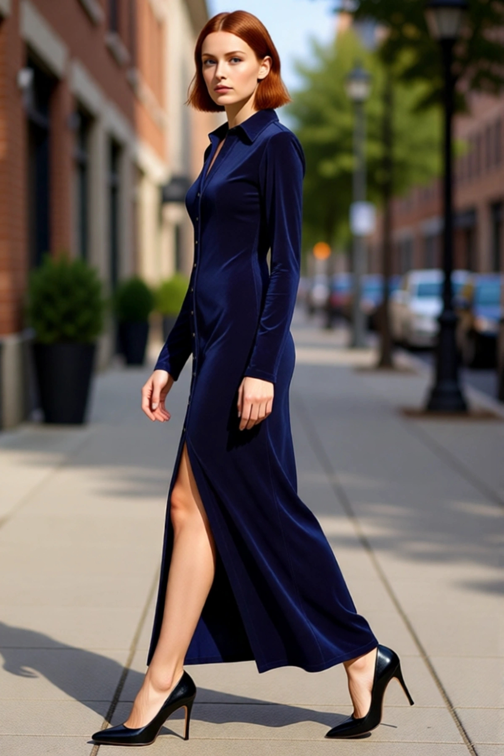 Kadın Kışlık Bodycon Maxi Elbise Polo Yaka Uzun Kol Düz Örme Şık Ve Konforlu Günlük Stil Kaliteli