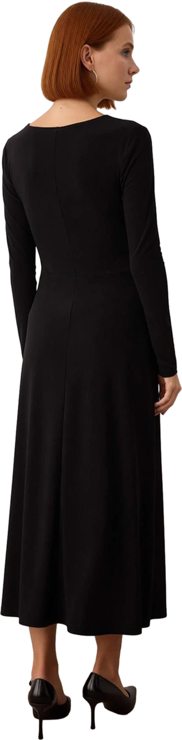 Kadın Fashion Forward V Yaka Büzgülü Uzun Kollu Maxi Elbise Gündüzden Geceye Esnek Şıklık Kaliteli