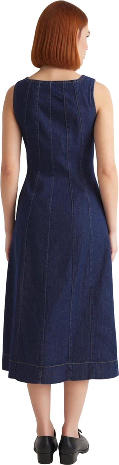 Kadın Düz Desen Askılı Bodycon Midi Denim Elbise Şık ve Rahat Günlük Kombinler İçin Kaliteli