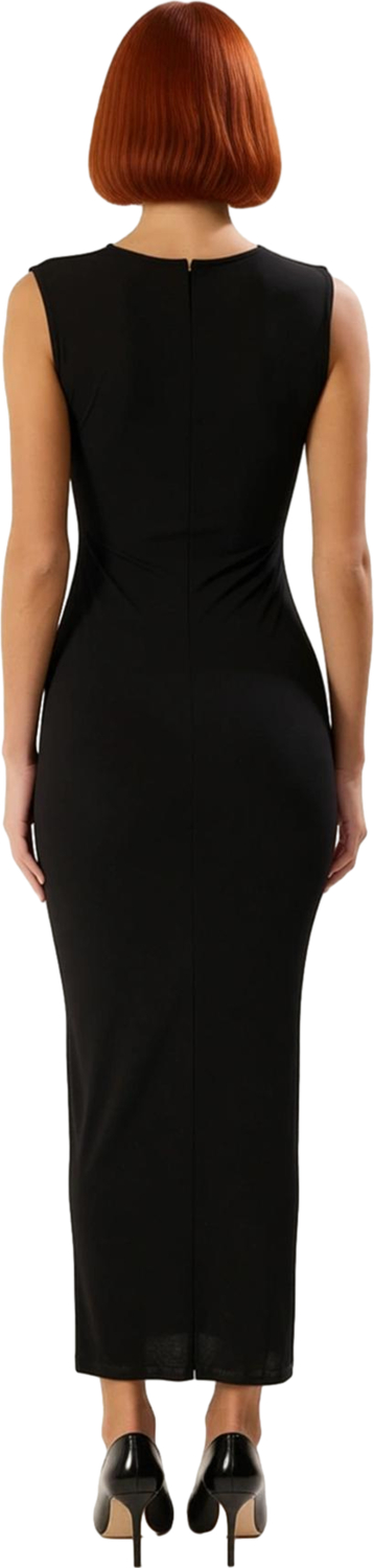Kadın Bodycon Kalıp Kolsuz Maxi Elbise Cut Out Detaylı Zarif Sandy Dokulu Polyester Örme Kaliteli