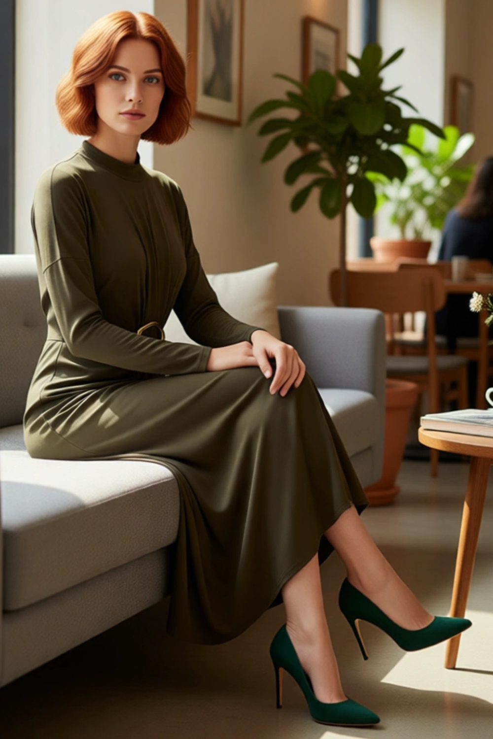 Kadın Uzun Kollu Bodycon Kesim Örme Sandy Maxi Elbise Dik Yaka Detaylı Zarif Ve Rahat Stil