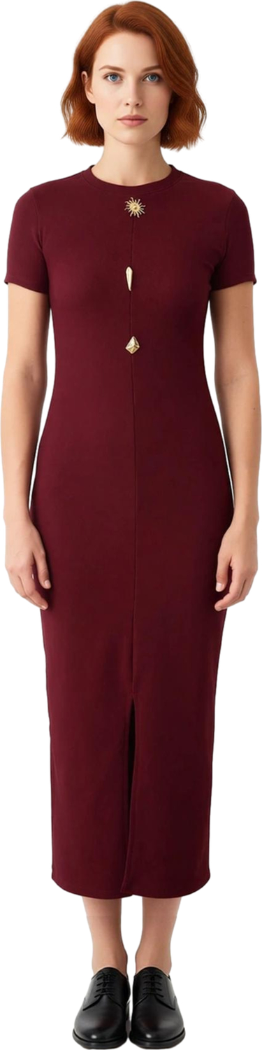 Kadın Kısa Kollu Düz Desen Bodycon Elbise Bisiklet Yaka Ottoman Örme Midi Boy Günlük Stile Uygun