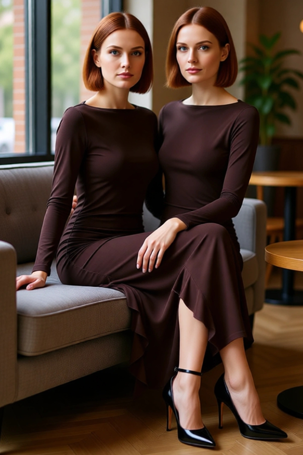 Kadın Uzun Kollu Kayık Yaka Eteği Fırfırlı Bodycon Maxi Elbise Modern Ve Zarif Kış Stili Kaliteli