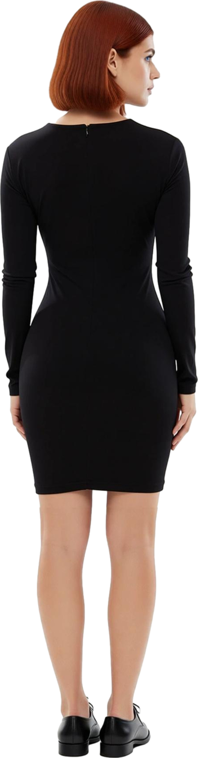 Kadın Bodycon Uzun Kollu Mini Abiye Elbise Kruvaze Yaka Şık Gece Elbiseleri İçin Mükemmel Kaliteli