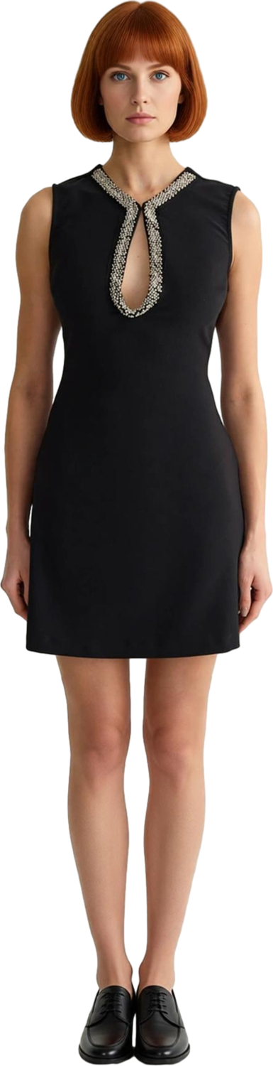 Kadın Bodycon Kesim Taş Aksesuarlı Dokuma Mini Elbise Özel Günlerin Vazgeçilmez Şık Seçimi