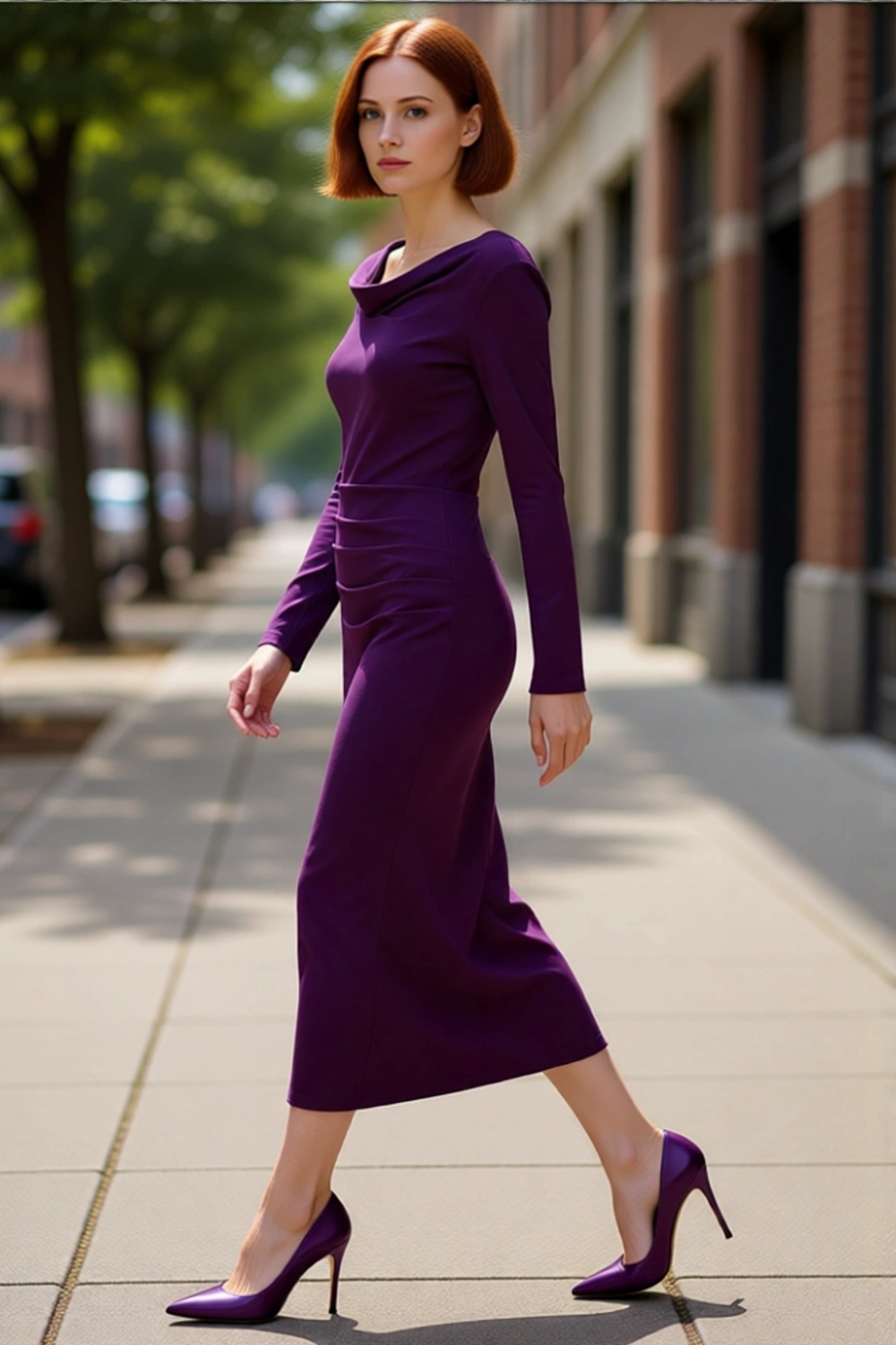 Kadın Astarlı Degaje Yaka Düz Desen Bodycon Maxi Elbise Modern ve Konforlu Kış Kombinleri İçin