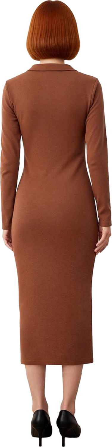 Kadınlar İçin Düz Desen Uzun Kollu Maxi Örme Elbise Bodycon Kesimiyle Kış Stilinizi Yansıtır