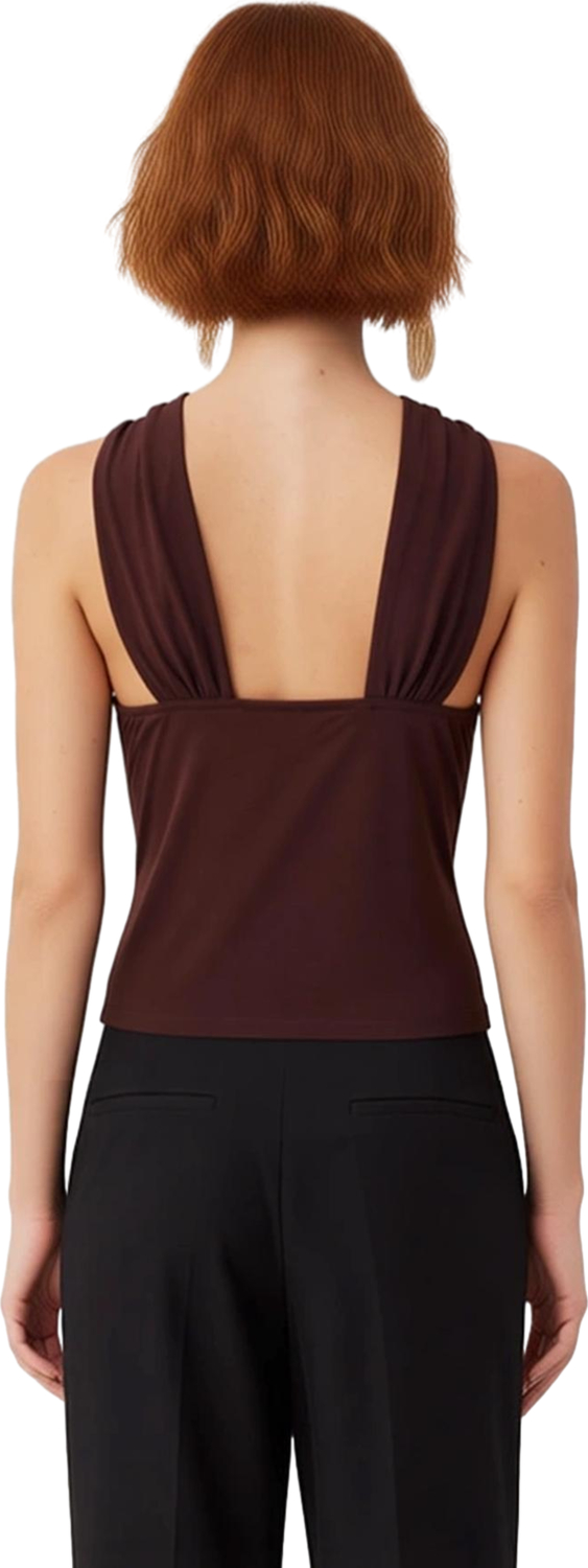 Basic Kolsuz Örme Bluz V Yaka Fitted Kalıp Günlük Kullanım Profesyonel Görünüm