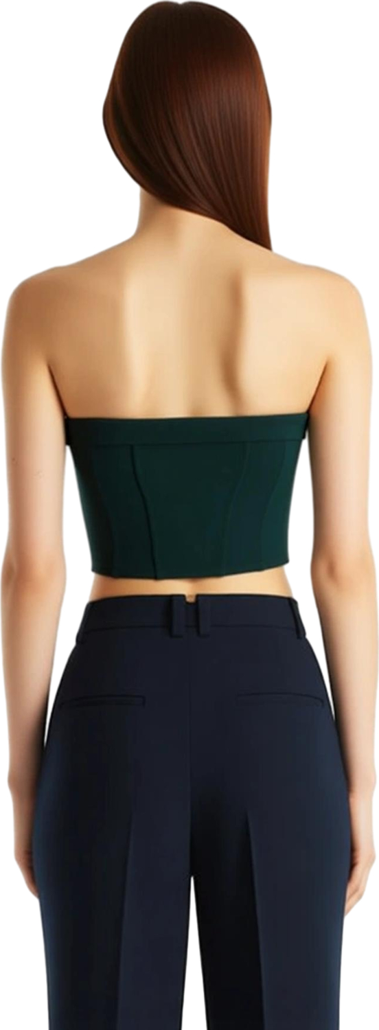 Stil Kadın Straplez Bluz Crop Örme Fitted Kalıp Büyük Beden
