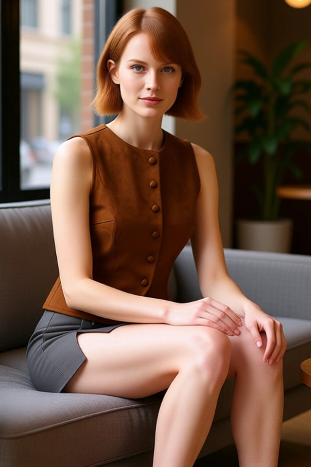 Kadınlar İçin Slim Fit Düğmeli Bisiklet Yaka Örme Süet Yelek Kaliteli Şık Rahat Modern Zarif